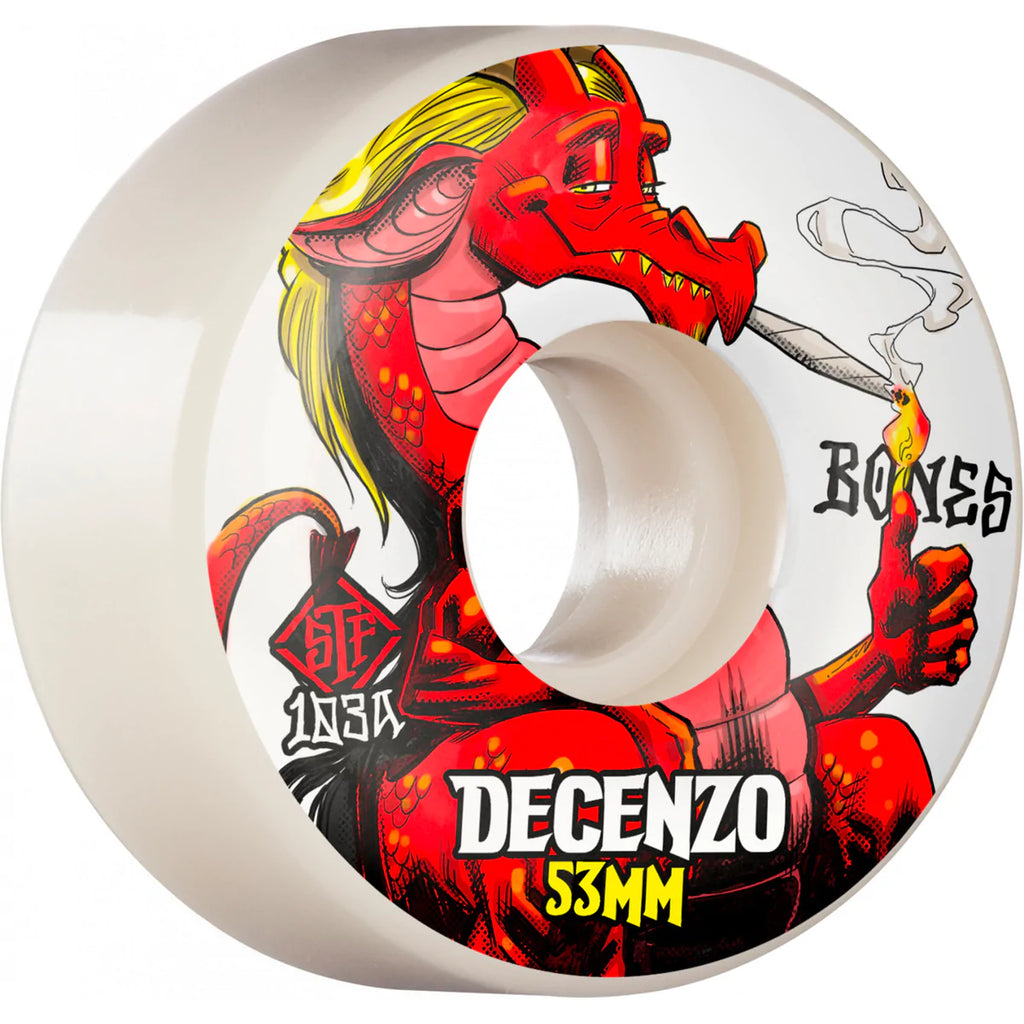 BONES - Decenzo Red Dragon - Skateboard Wheels 53MM V2 Locks 103A